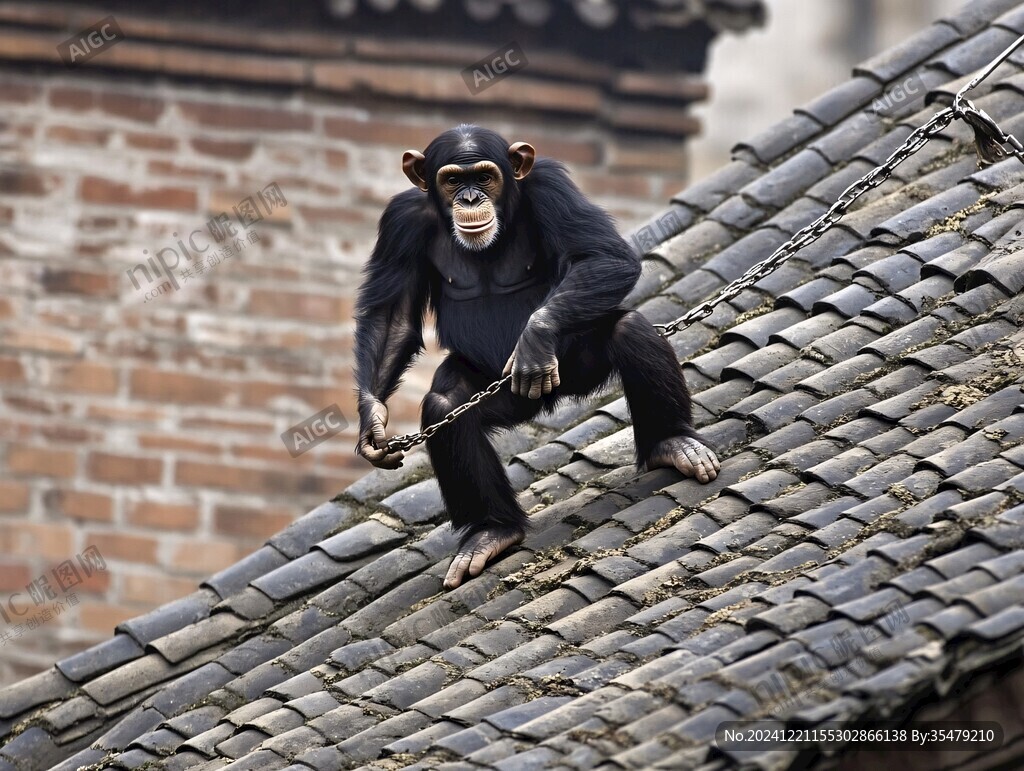 瓦房頂部動物雕塑