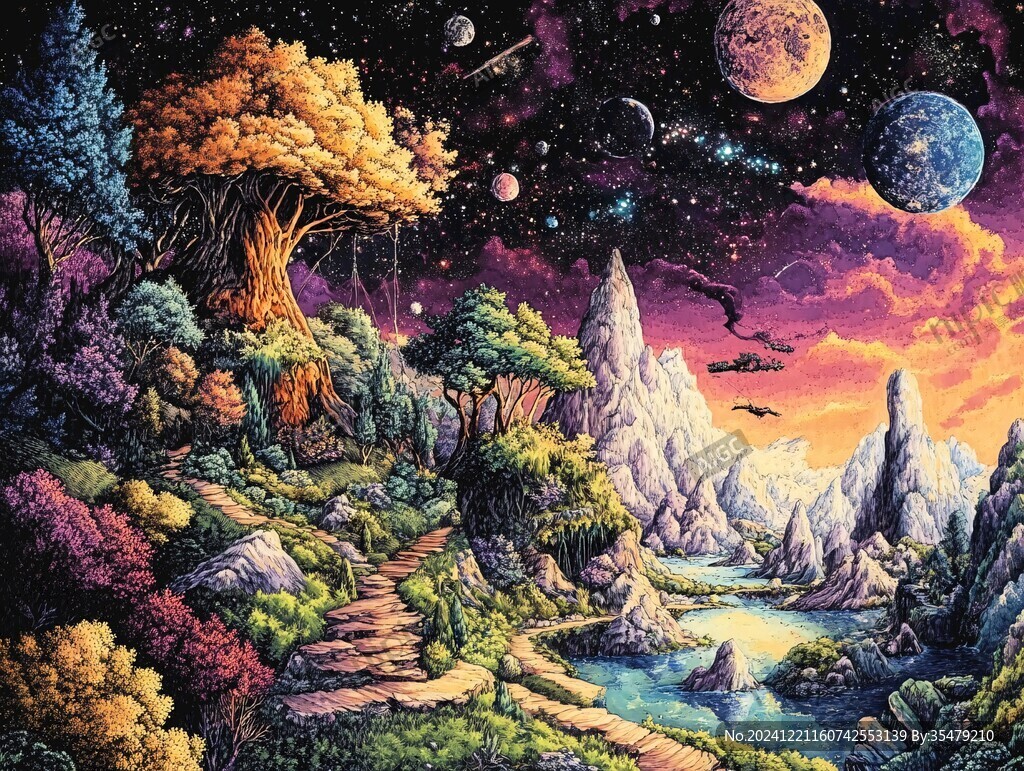 夢幻森林立體畫
