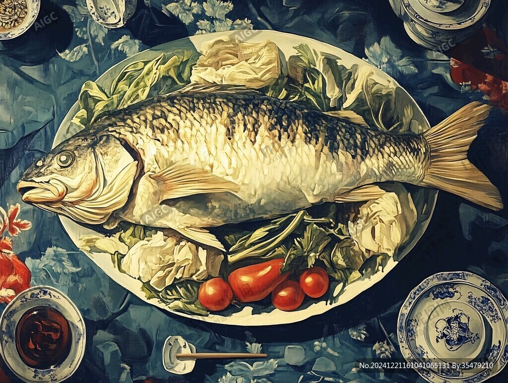 海鮮大盤魚(yú)壁畫(huà)