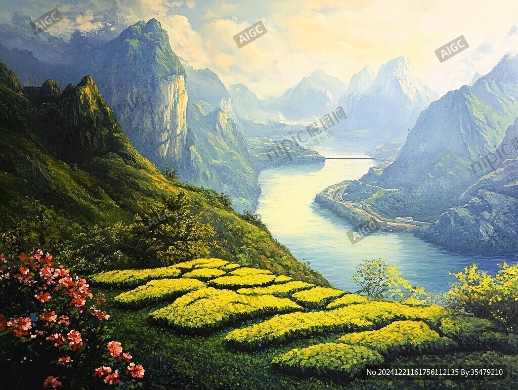 茶山油畫
