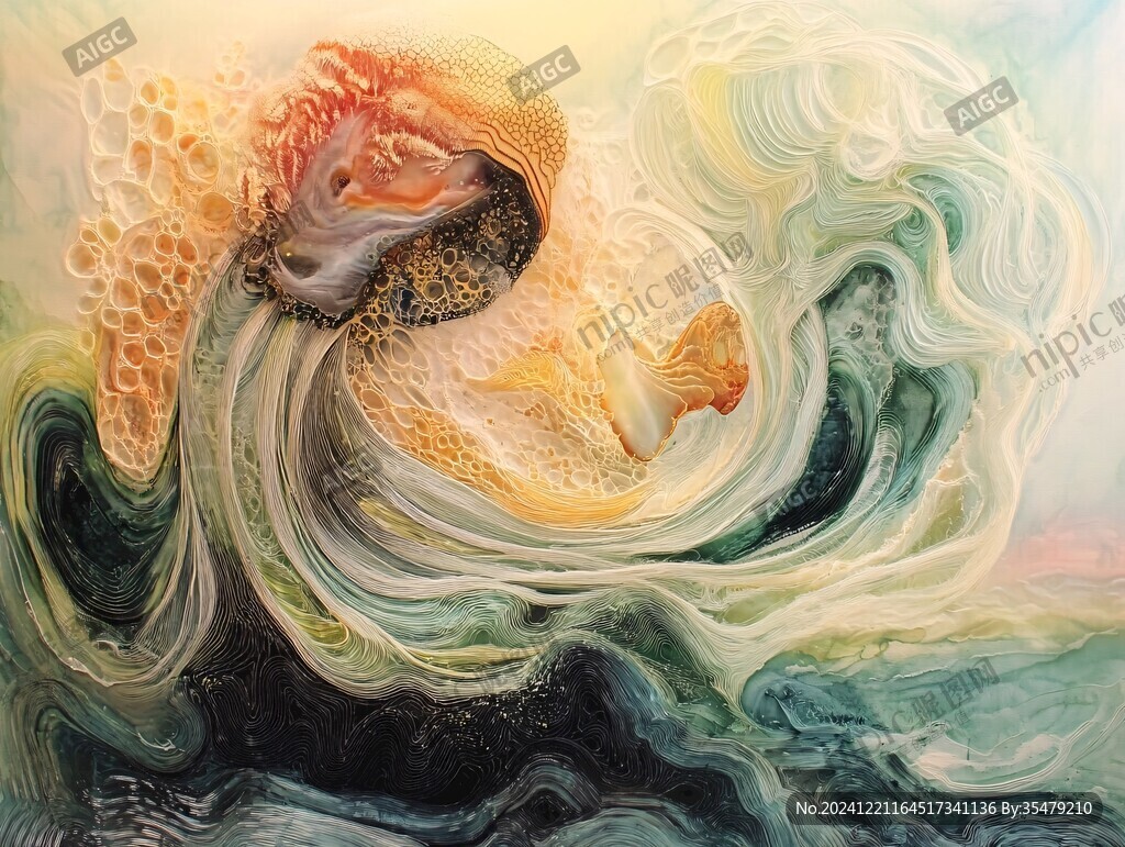 抽象雙魚畫