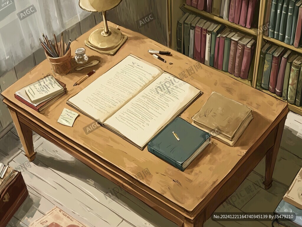 書桌插畫