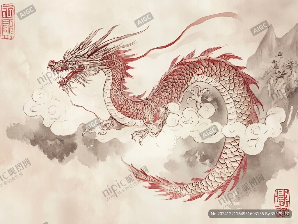 龍年插畫手繪