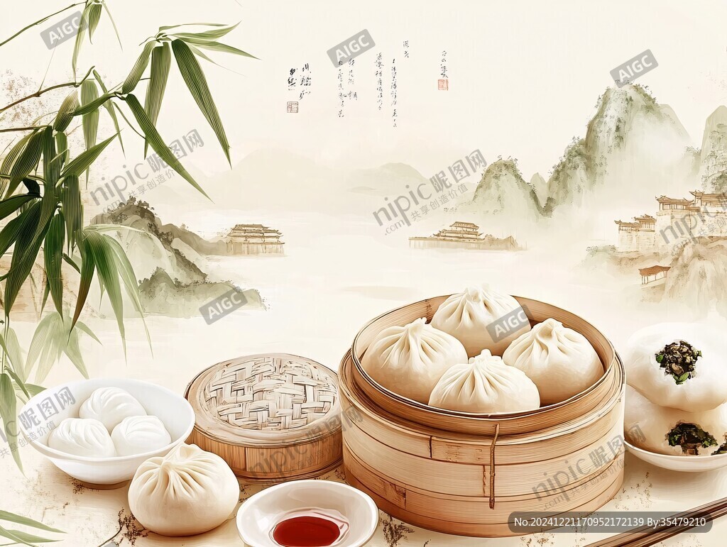 蒸包手繪美食