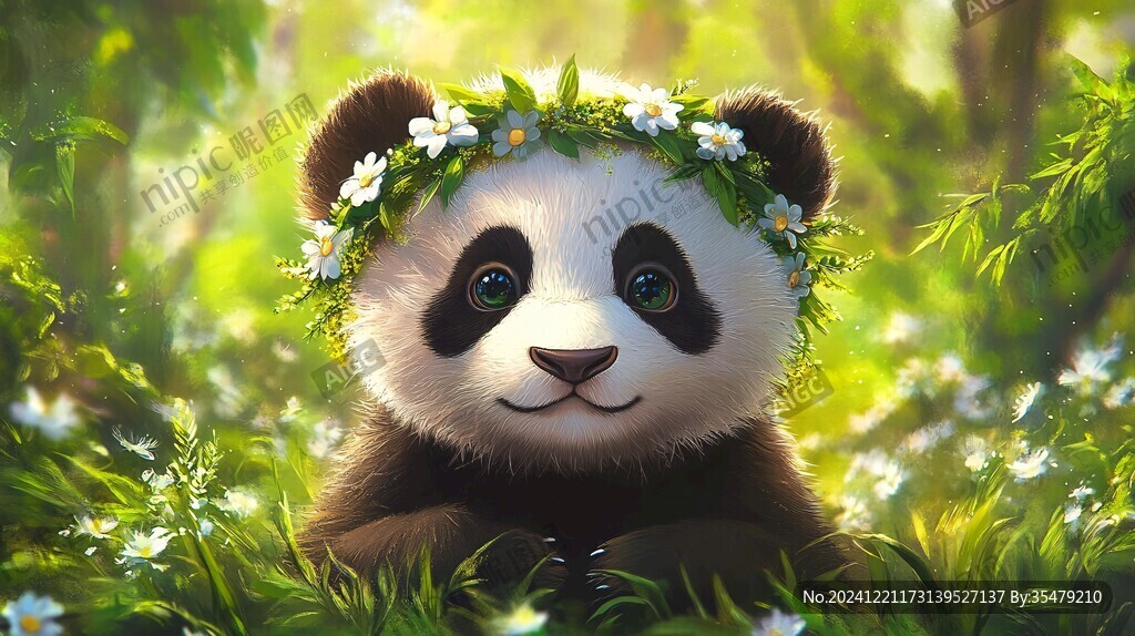 寫實(shí)熊貓插畫