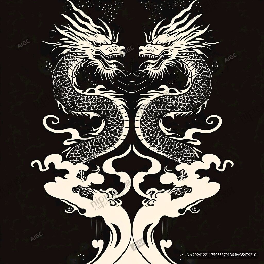 龍鳳簡(jiǎn)約圖案