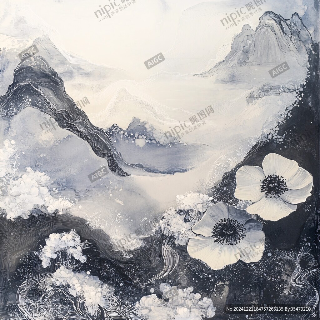 金鉑藝術山水意境插畫