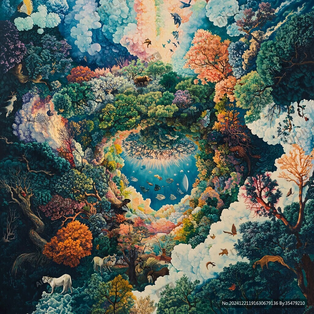 夢幻森林立體畫