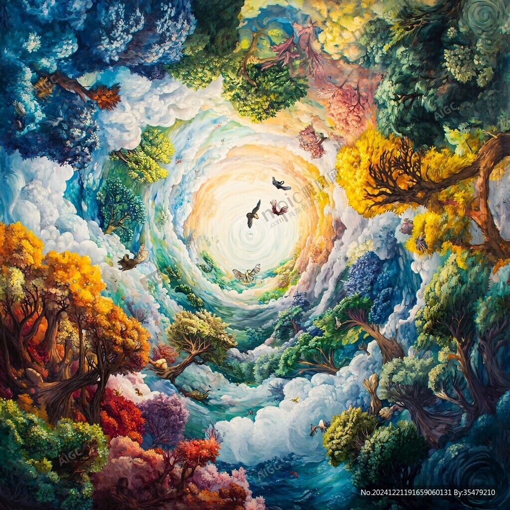 夢幻森林立體畫