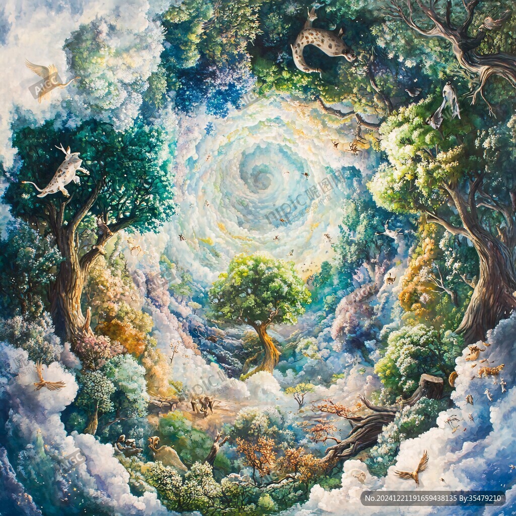 夢幻森林立體畫
