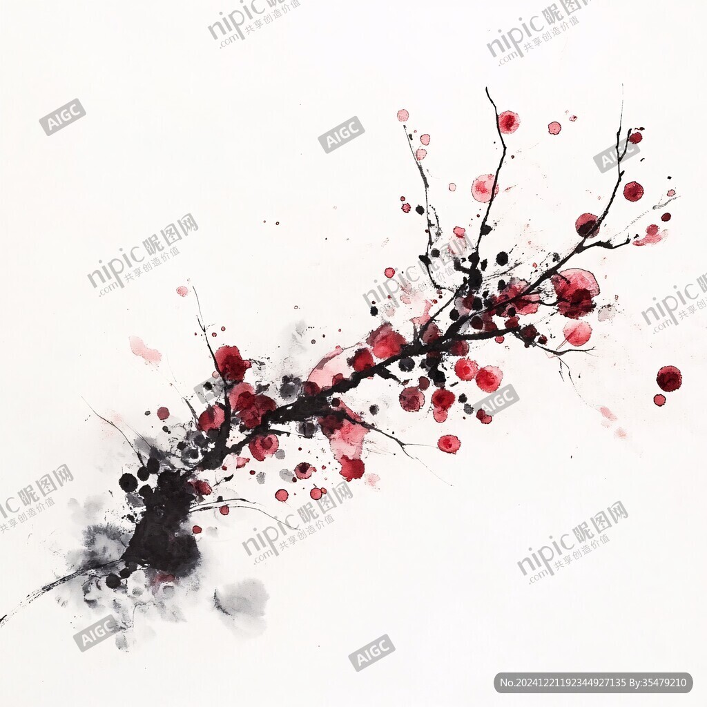 紅梅水墨