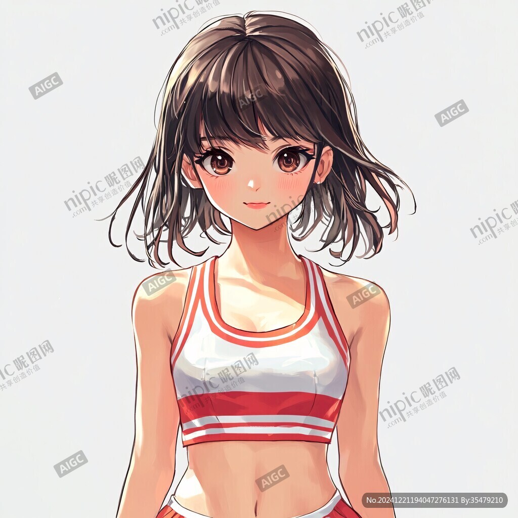 人物插畫短發女生