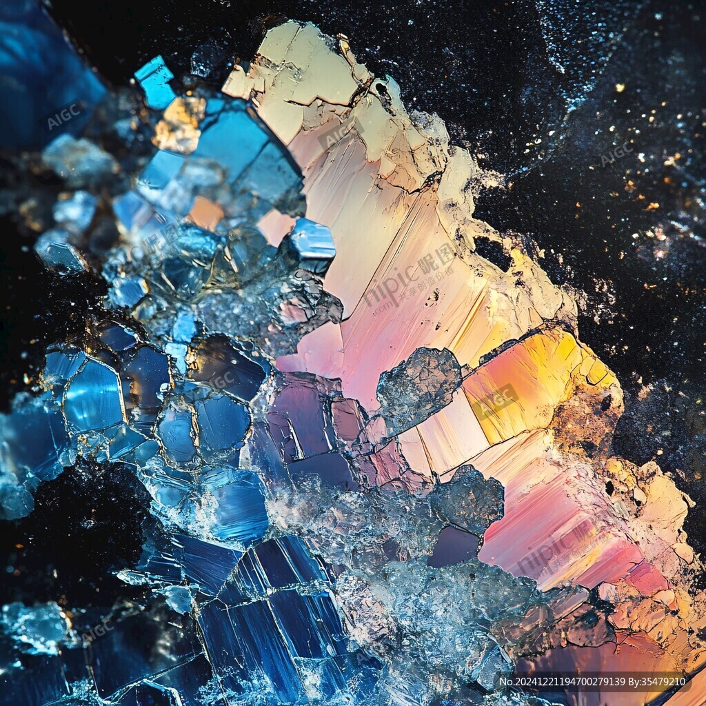 夢幻彩色玻璃晶體狀