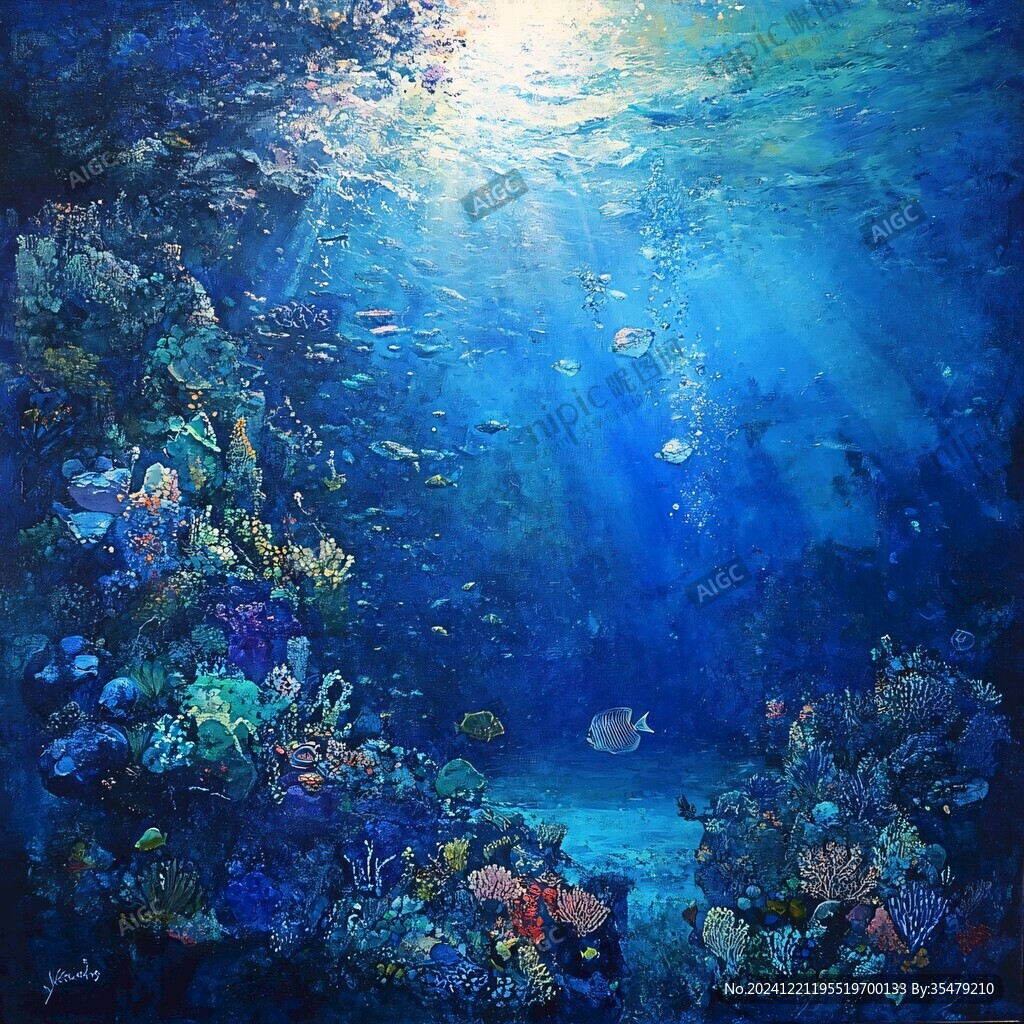 海底世界油畫