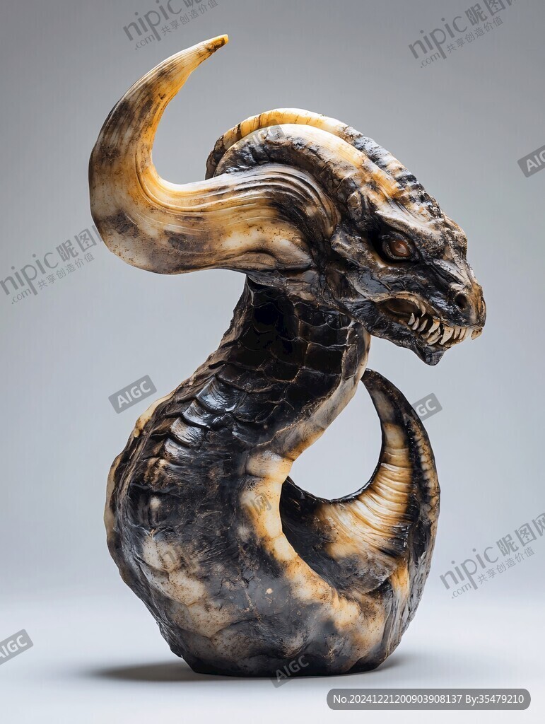 藍(lán)釉龍形