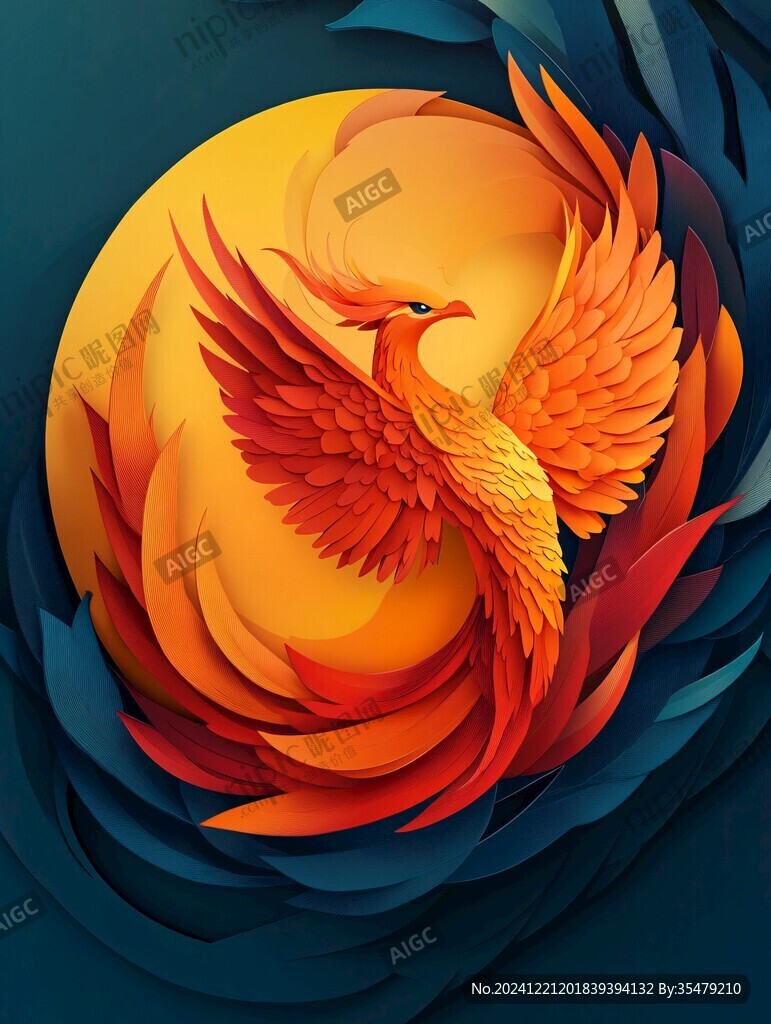 鳳凰球插畫