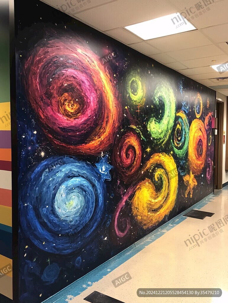 3d宇宙壁畫