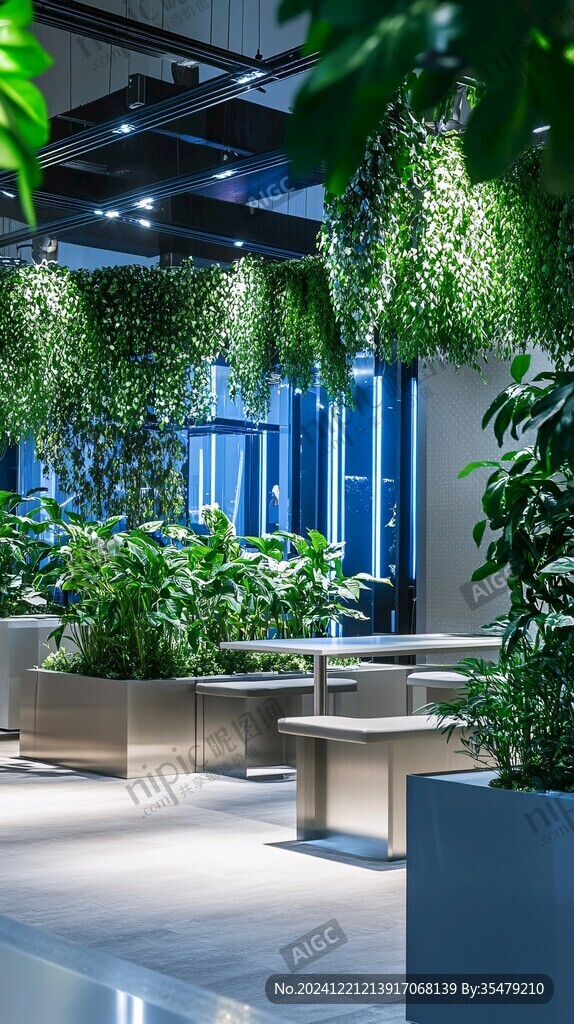 餐廳綠植背景