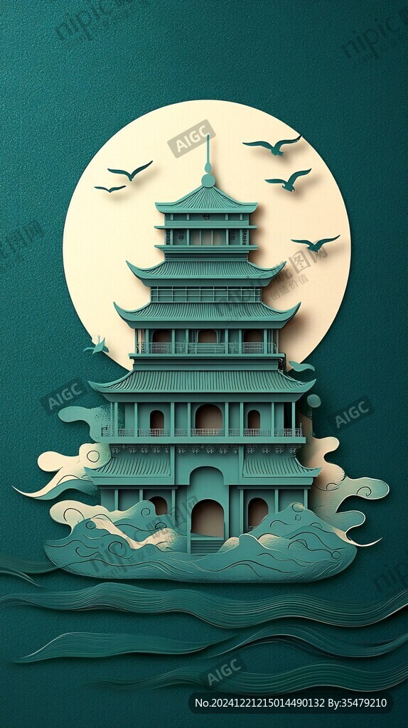 黃鶴樓插畫海報(bào)