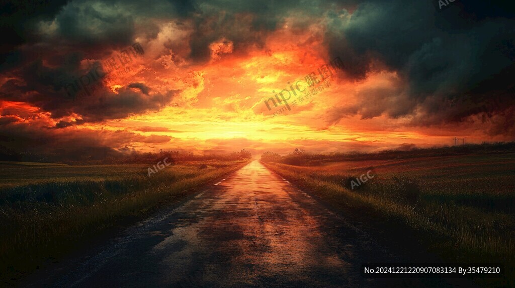 唯美夕陽小路