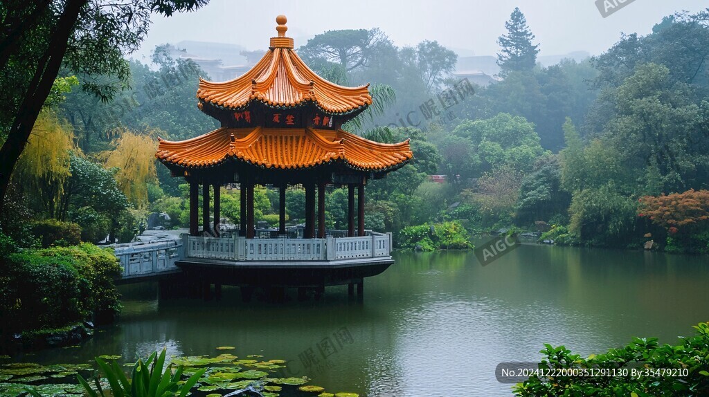 雨中延暉亭