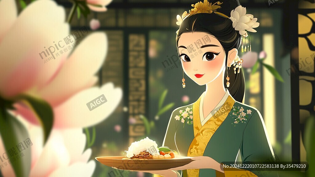 豆腐西施包裝插畫