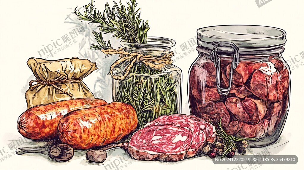 臘腸工藝插畫