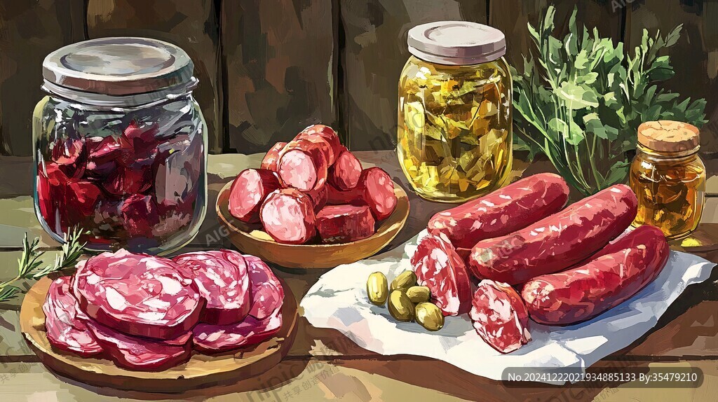 臘腸工藝插畫