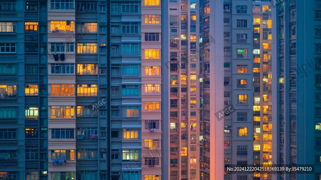 夜晚住宅樓