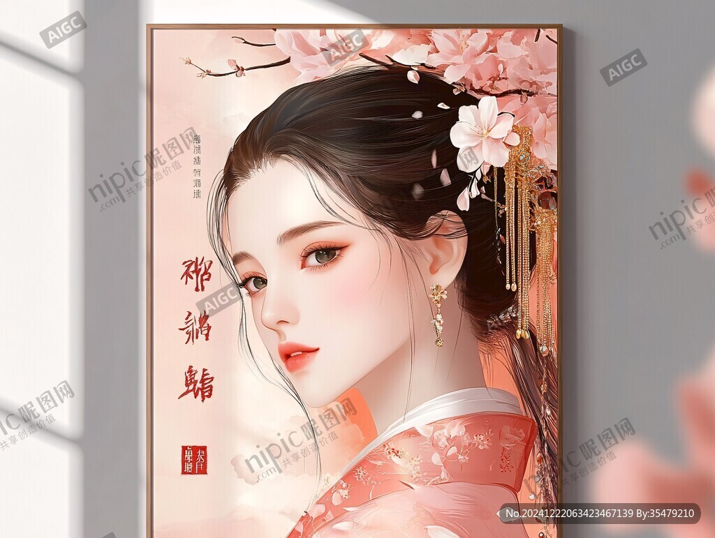 無框畫古風(fēng)女孩