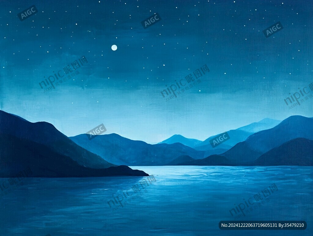 藍(lán)調(diào)山水風(fēng)景