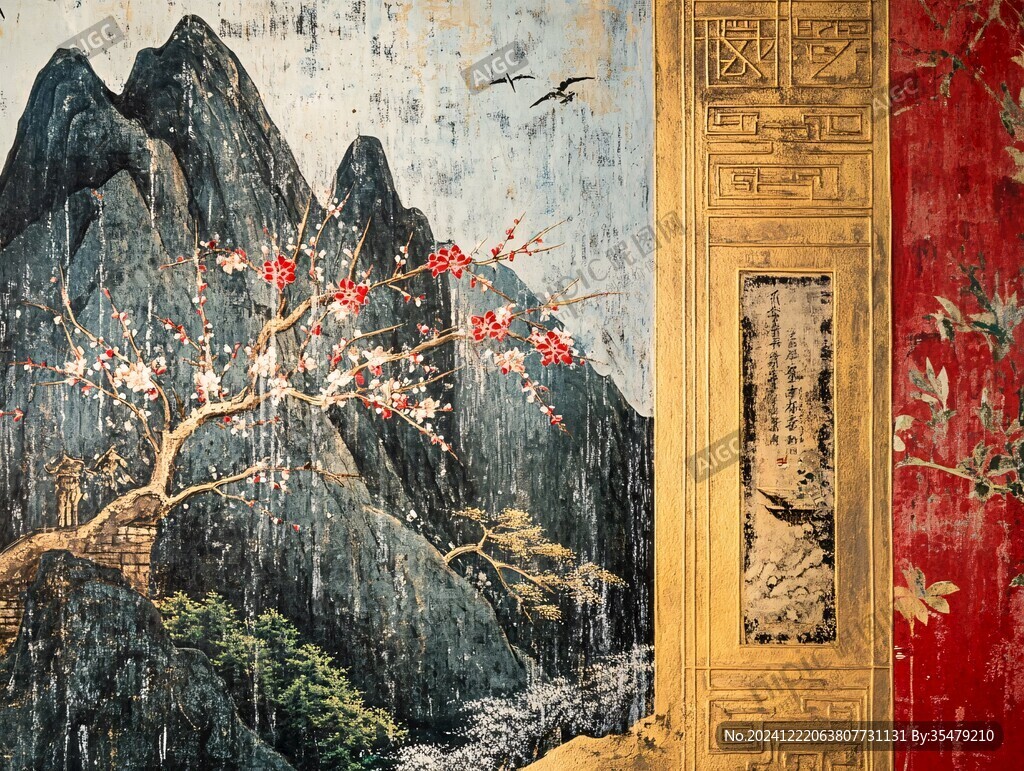 瑞鶴圖皇宮酒店壁畫