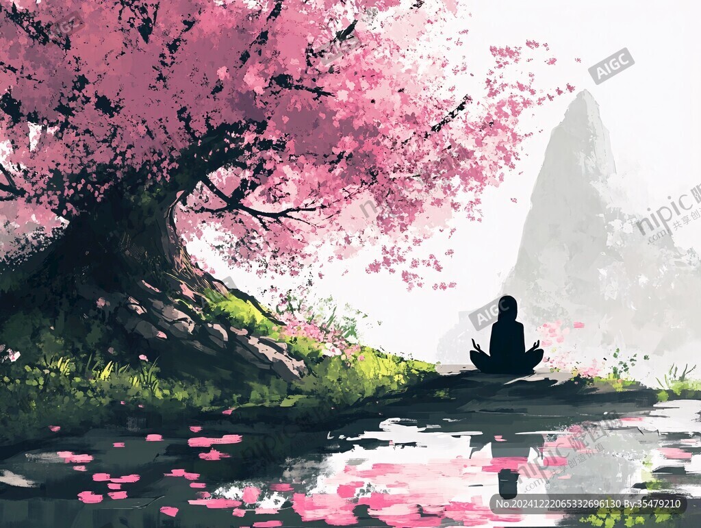 禪意禪境意境桃花
