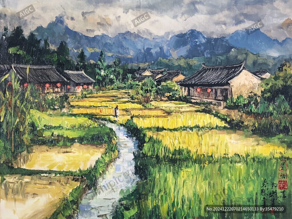 田園風(fēng)光寫生