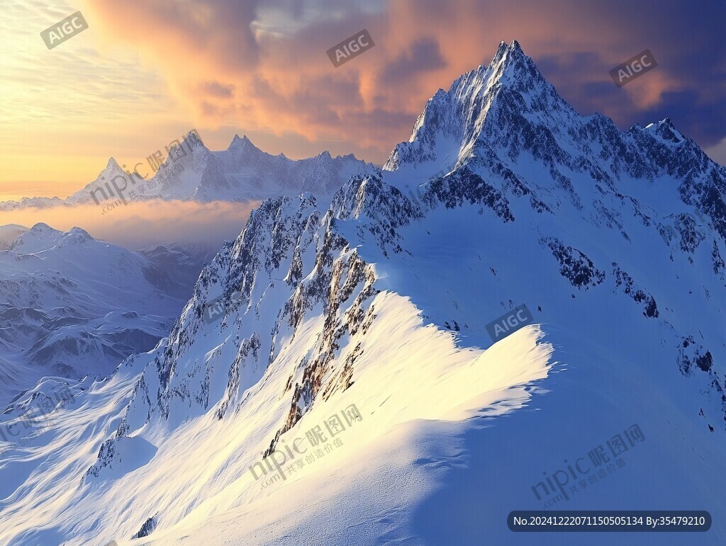 雪山意境圖
