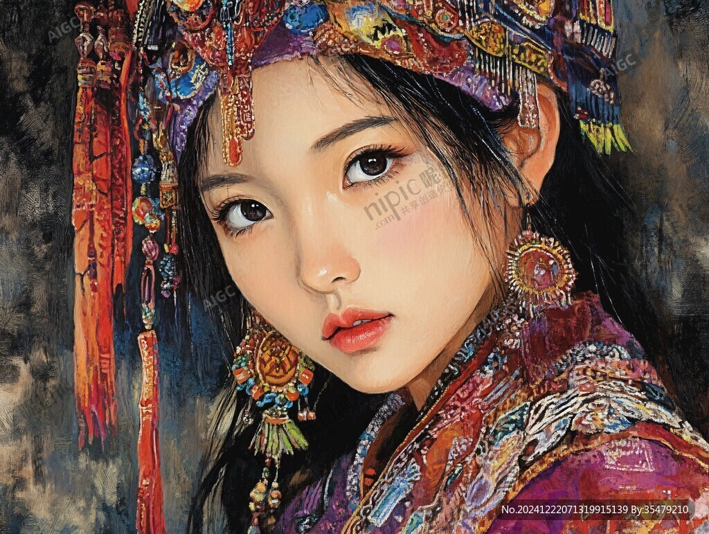 民族女孩原創(chuàng)插畫