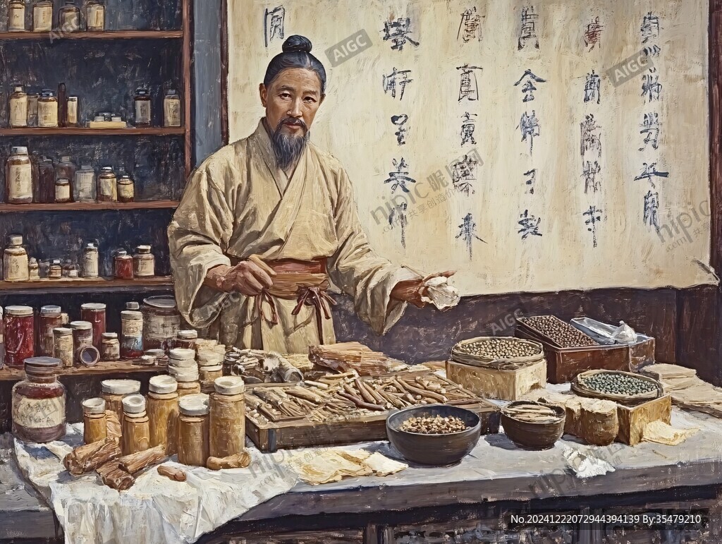古代藥房蠟像