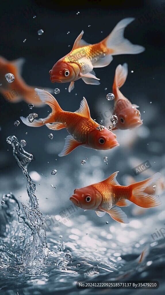水中飄逸的金魚