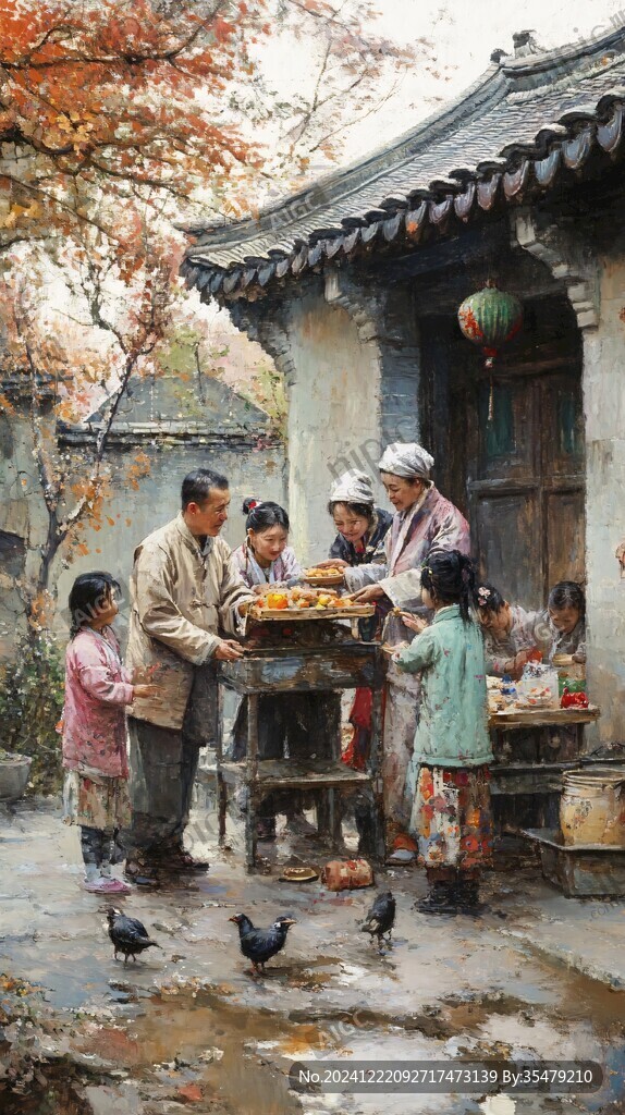 六十年代生活場(chǎng)景油畫(huà)