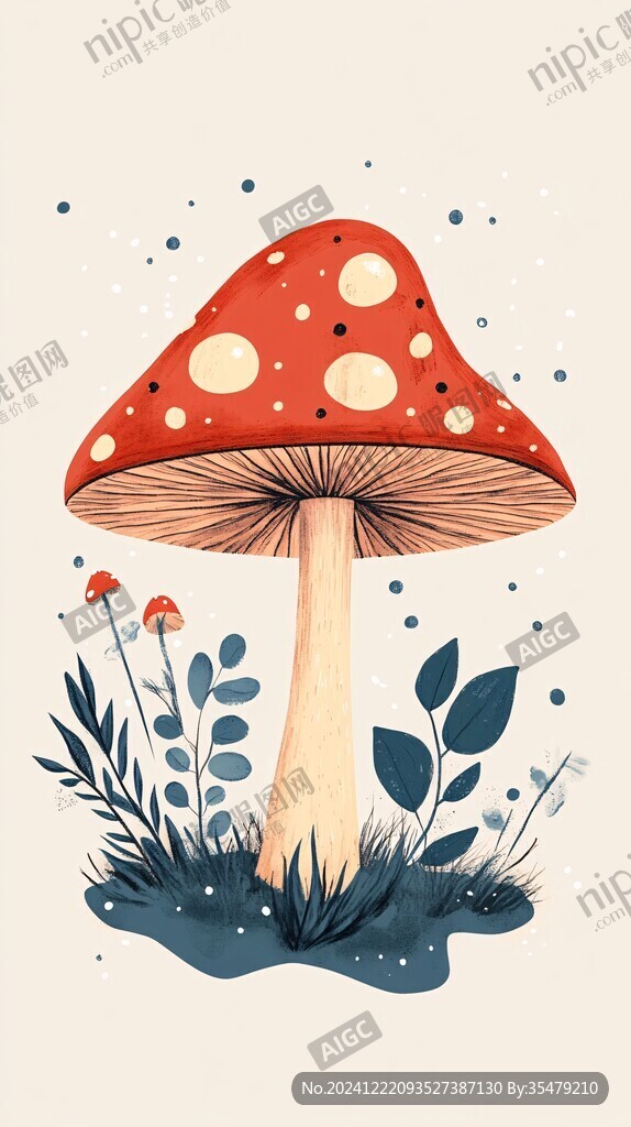 原創(chuàng)蘑菇插畫圖案