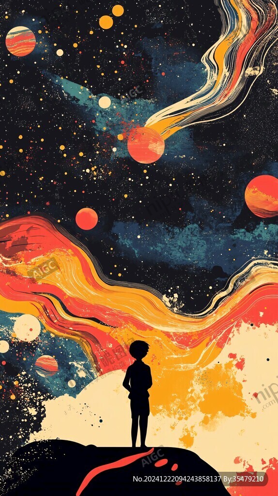 宇宙女孩插畫