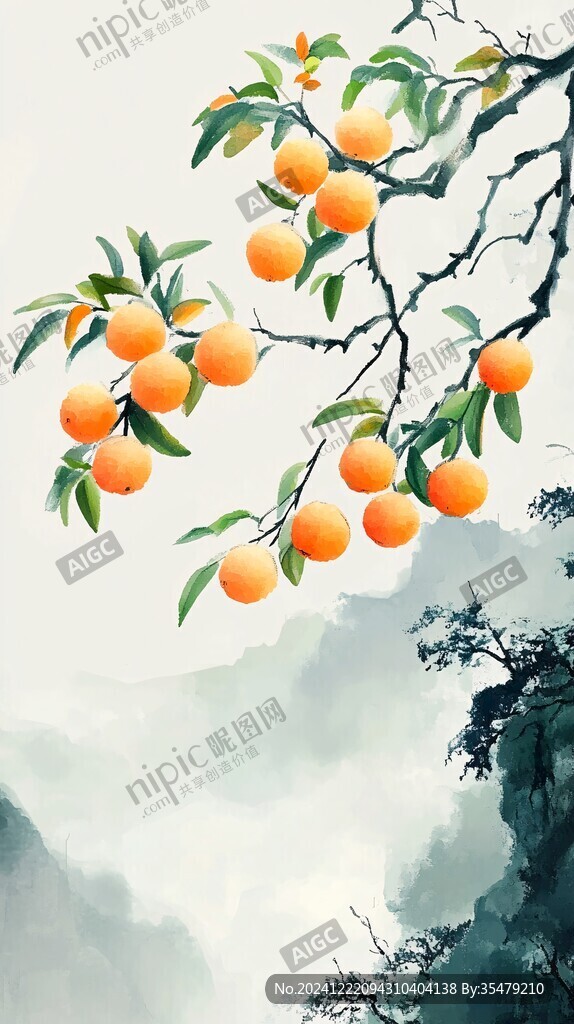 古風(fēng)水果插畫
