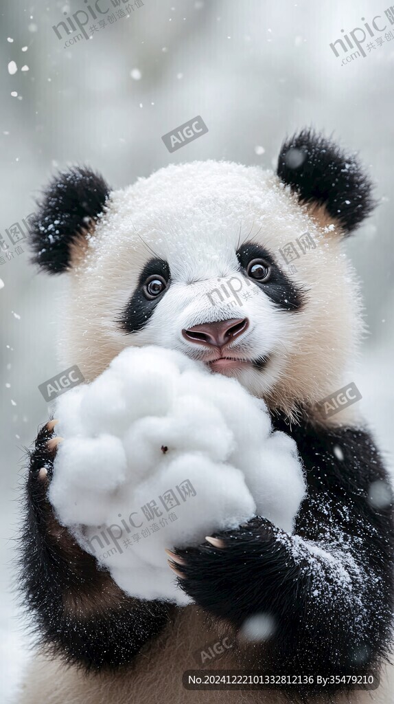 雪地大熊貓