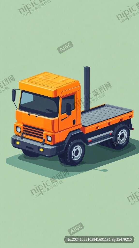 翻斗車插畫