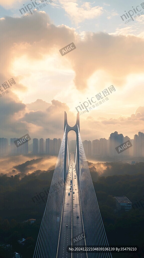 云霧繚繞大橋