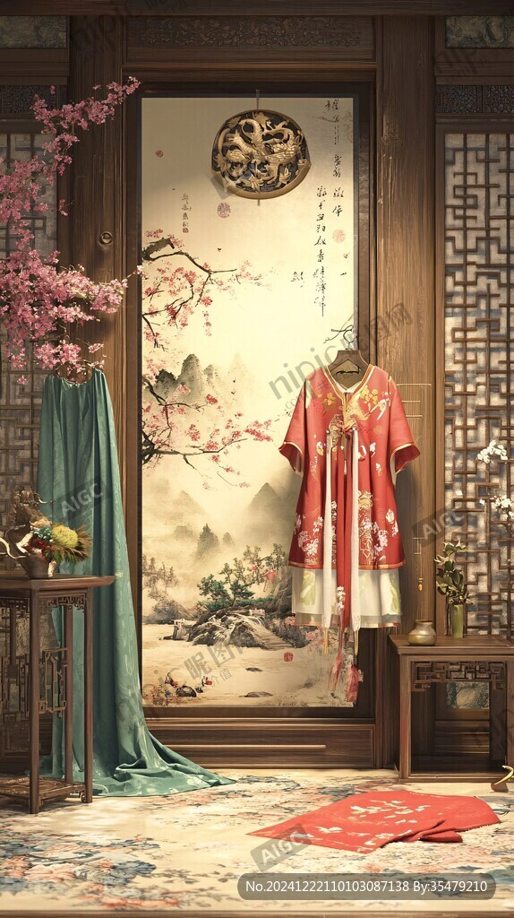 古風(fēng)服裝店櫥窗