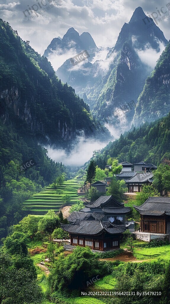 唯美大山深處有人家