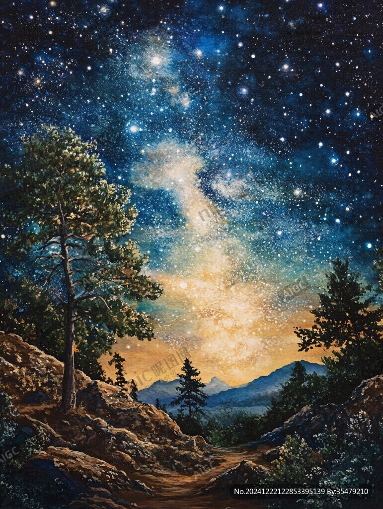 星夜油畫