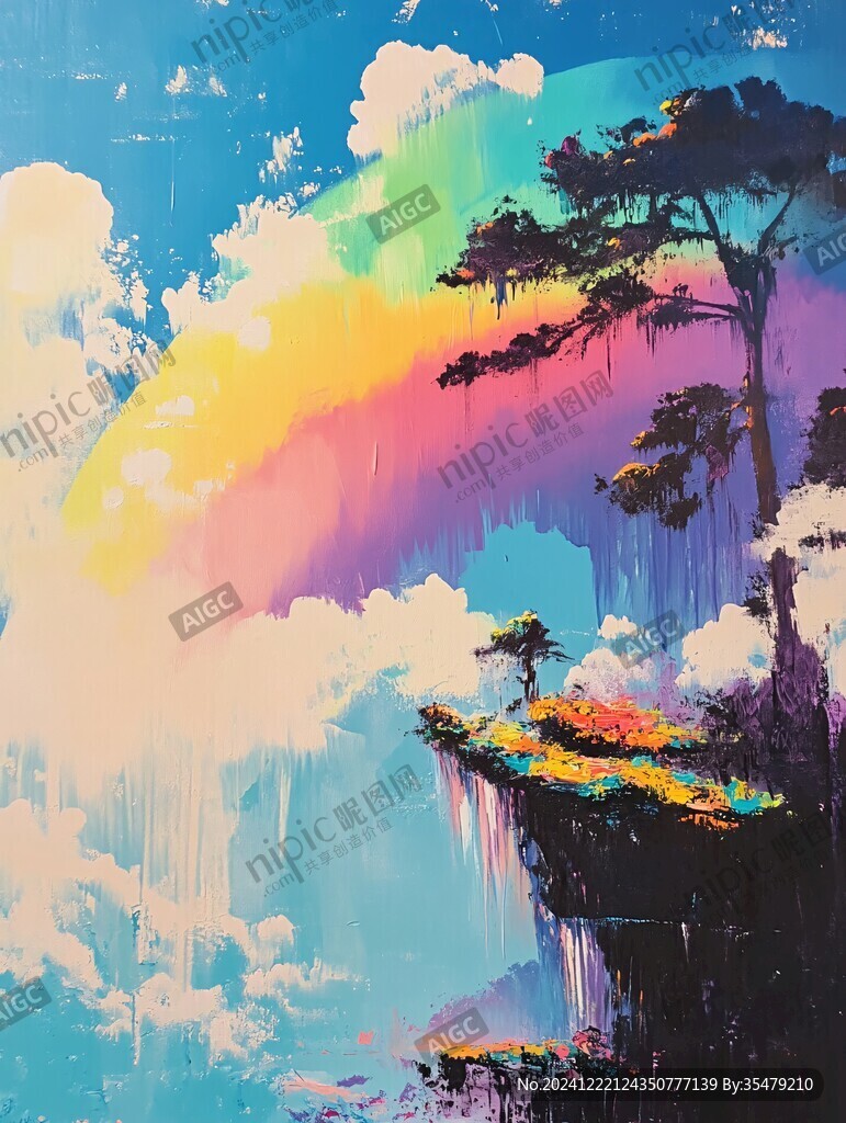 繪畫作品彩虹插畫