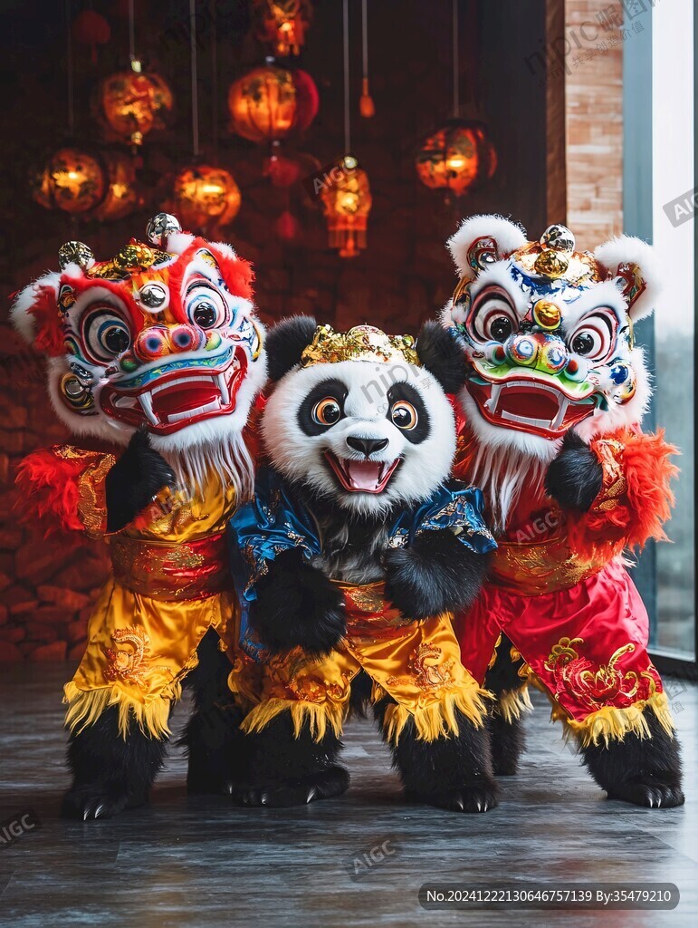 熊貓舞龍春節(jié)陳設(shè)